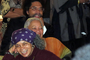 Cornel West, Toni Morrison, and Sonia Sanchez at National Black Writers Conference. Photo by Brook Stephenson